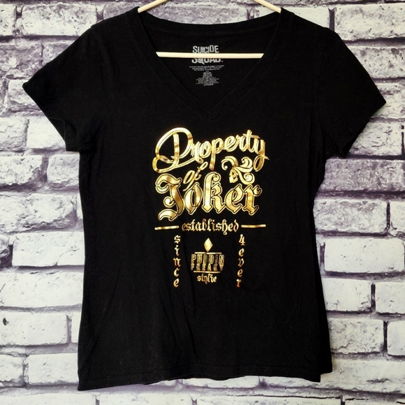 Licensed Black & Gold Harley Quinn T-shirt - M - Picture 5 of 5